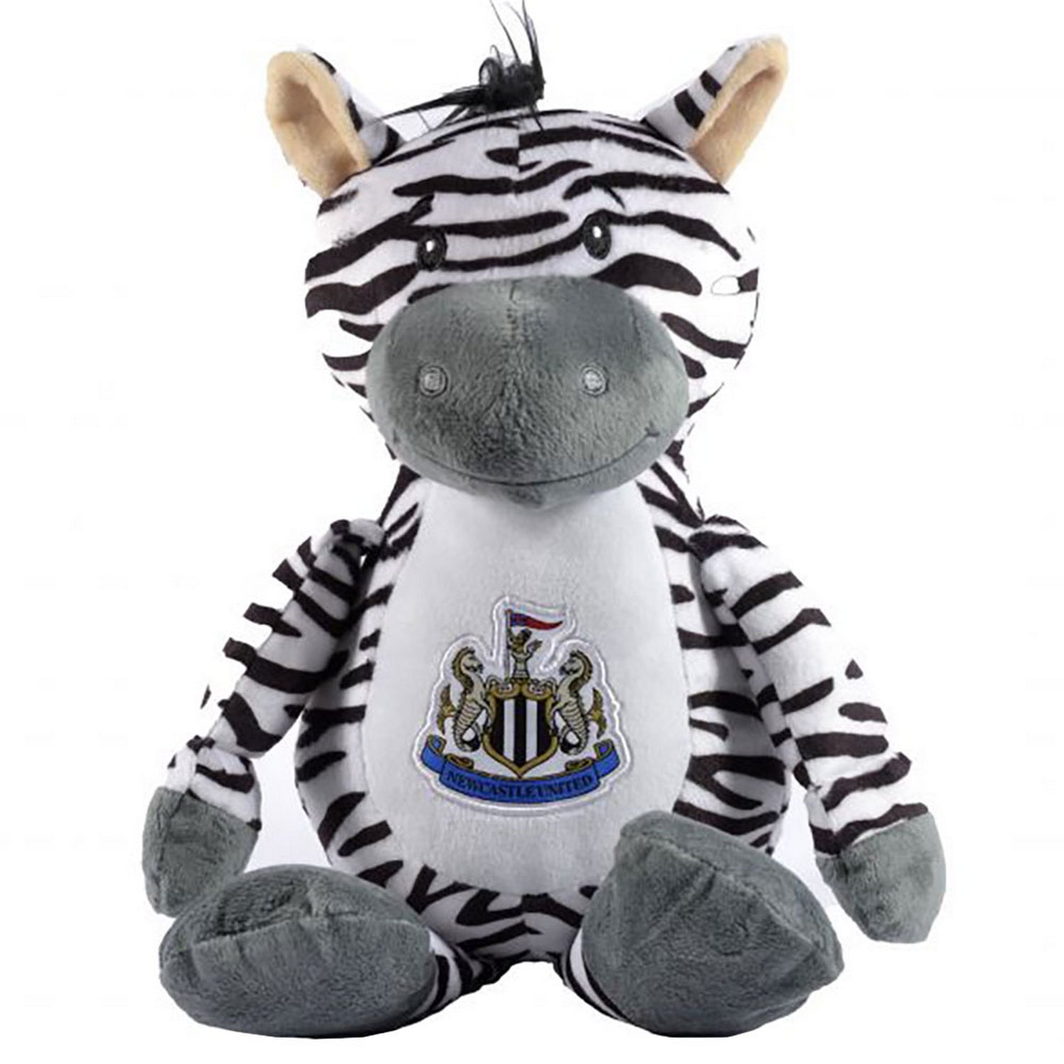 Black-White - Front - Newcastle United FC Zebra Plush Toy
