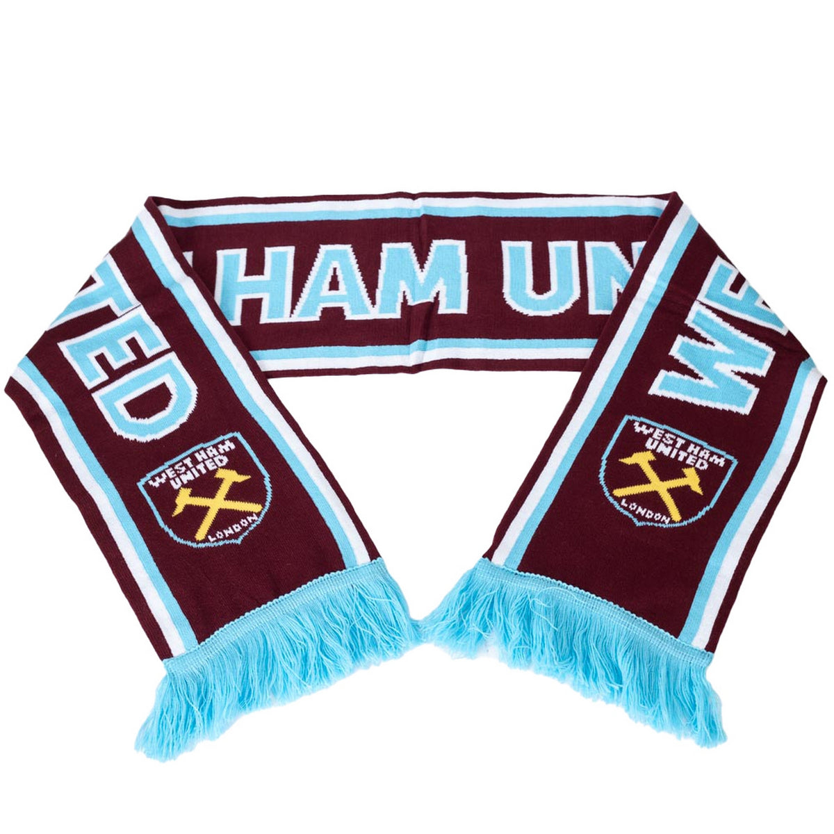 Claret-Blue - Front - West Ham United FC Crest Scarf