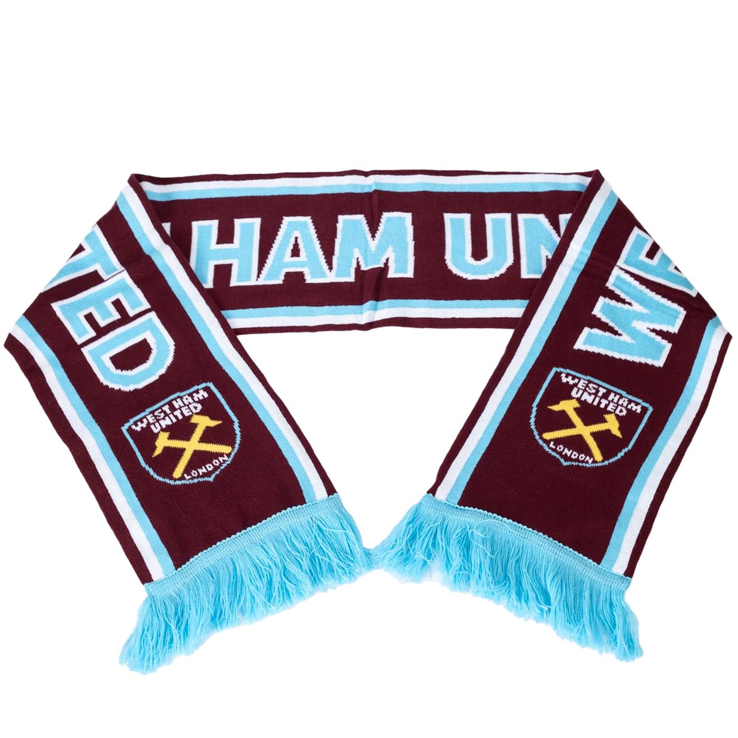Claret-Blue - Front - West Ham United FC Crest Scarf