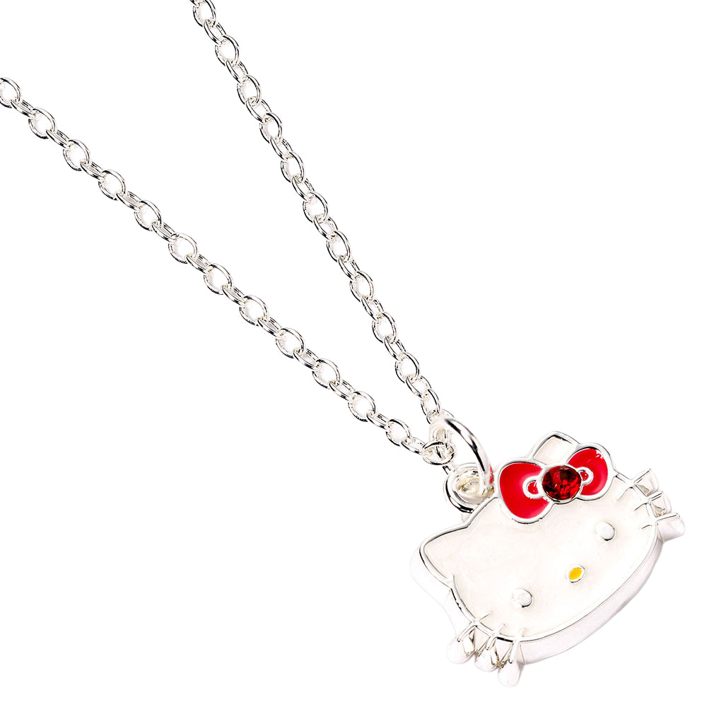 Silver - Back - Hello Kitty Silver Painted Necklace