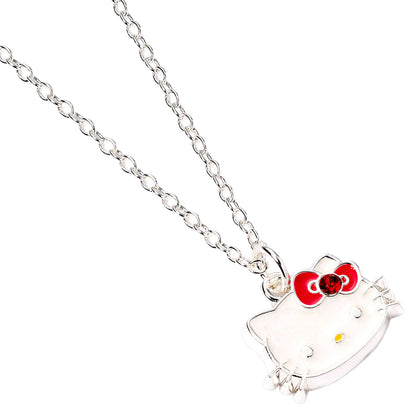 Silver - Back - Hello Kitty Silver Painted Necklace