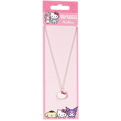 Silver - Side - Hello Kitty Silver Painted Necklace