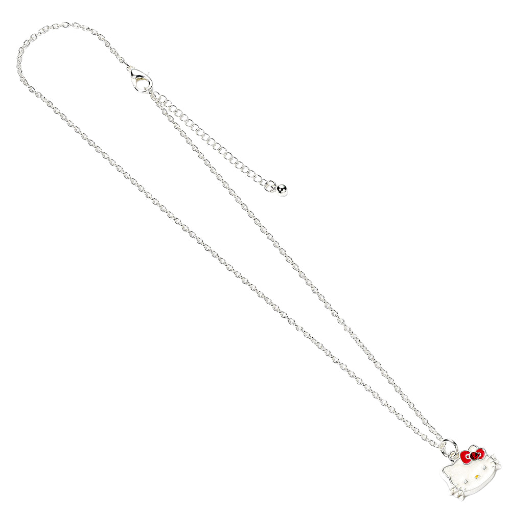 Silver - Front - Hello Kitty Silver Painted Necklace