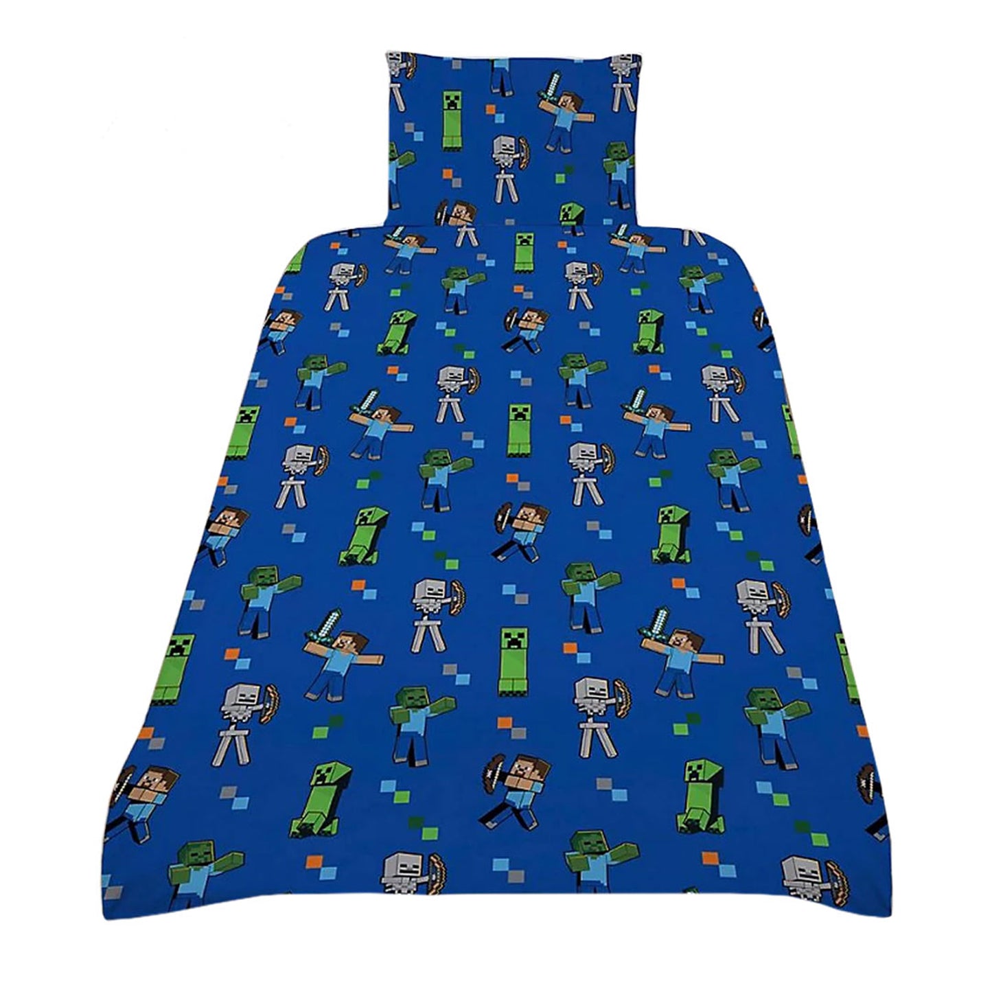 Green-Blue-Grey - Back - Minecraft Duvet Set