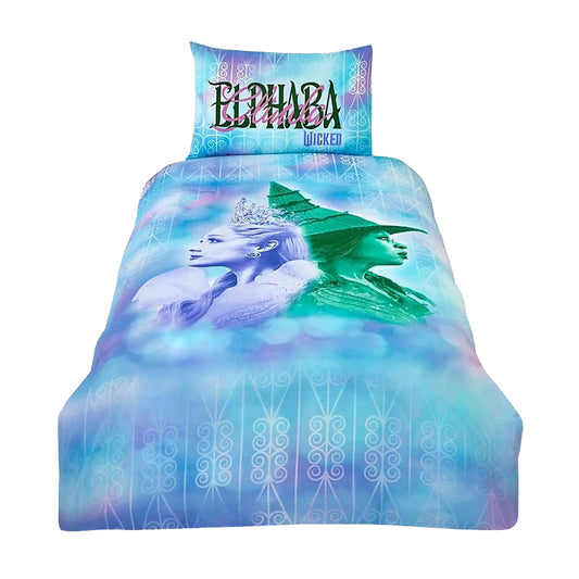 Blue-Green-Pink - Front - Wicked: For Good Elphaba and Glinda Duvet Set