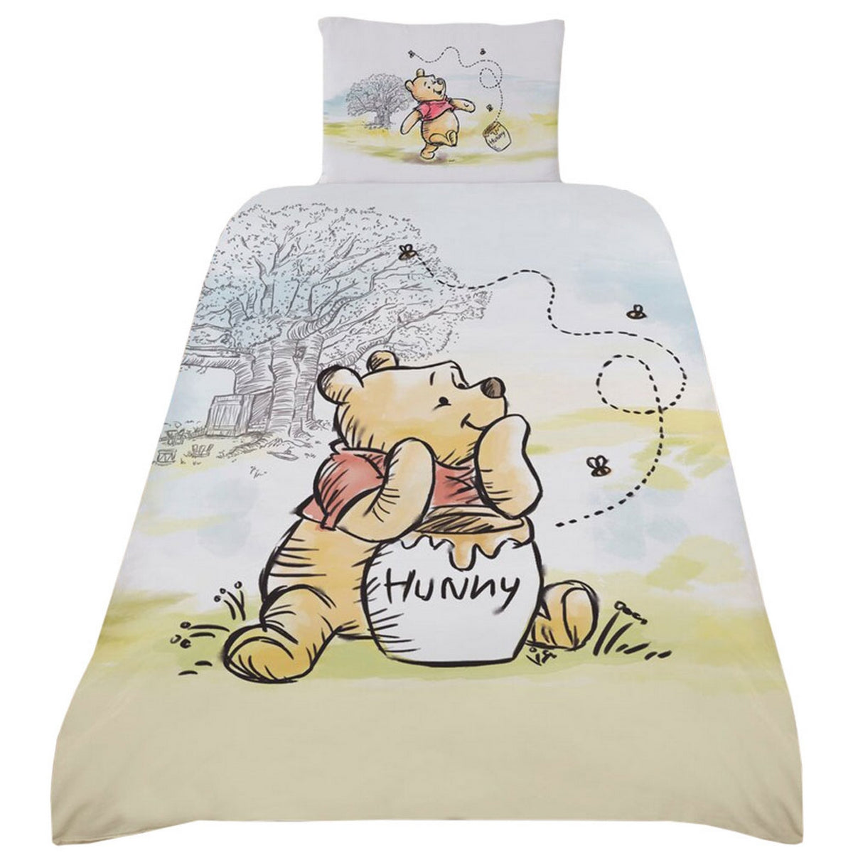 Yellow-White-Red - Front - Winnie the Pooh Reversible Duvet Set