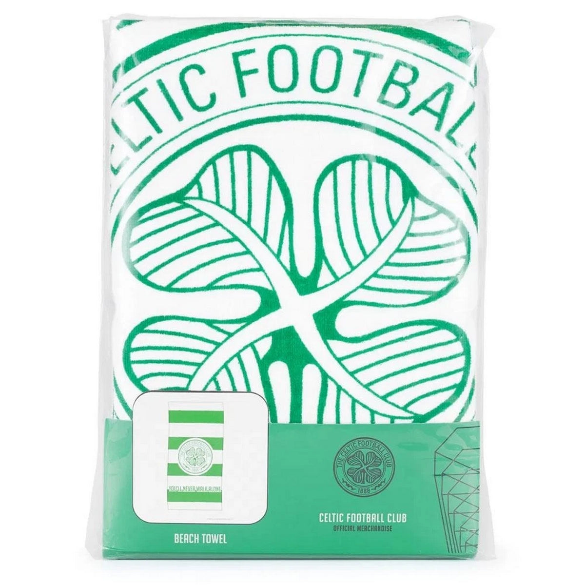 Green-White - Side - Celtic FC You´ll Never Walk Alone Towel