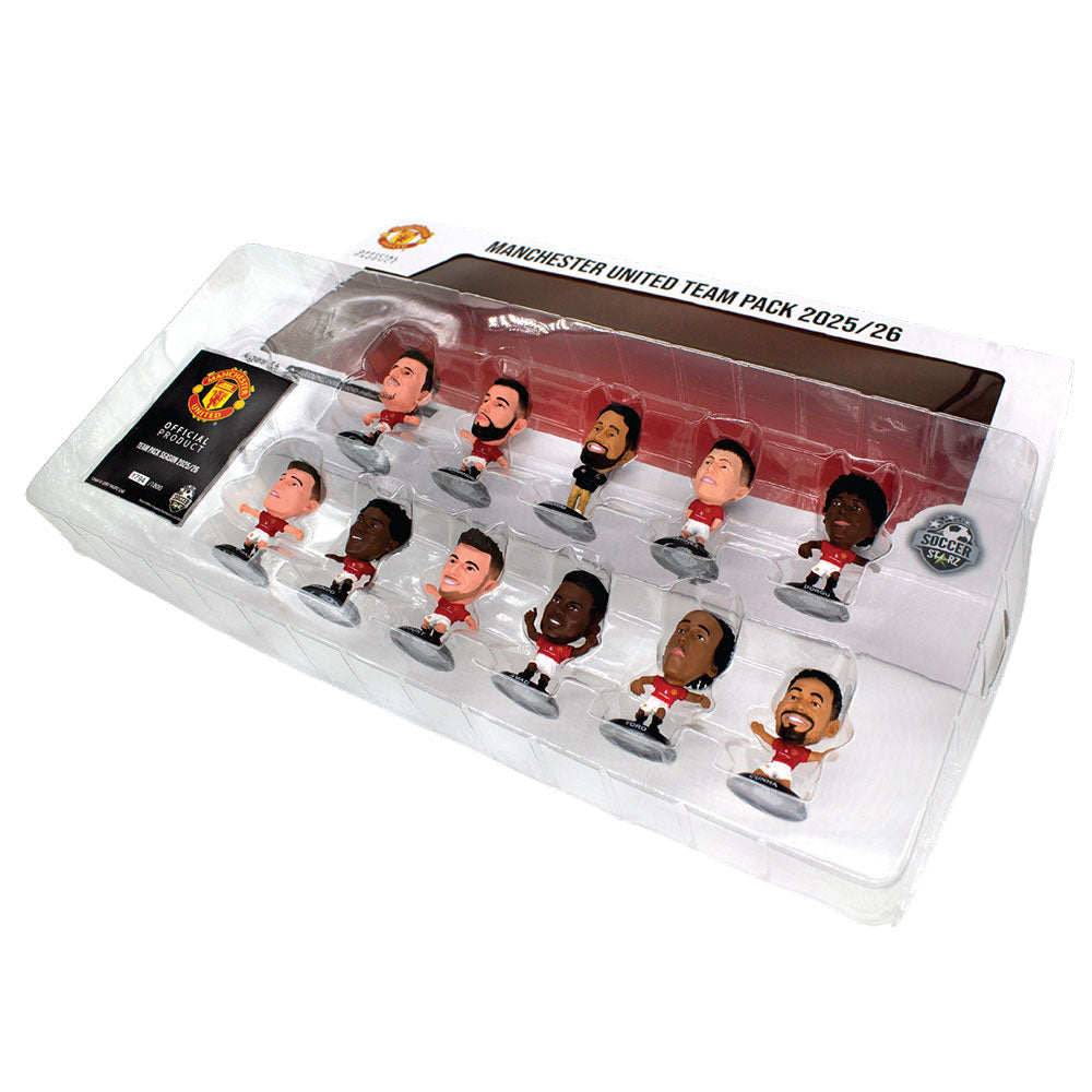 Red-Yellow - Back - Manchester United FC Season 25-26 SoccerStarz Football Figurine Set (Pack of 11)