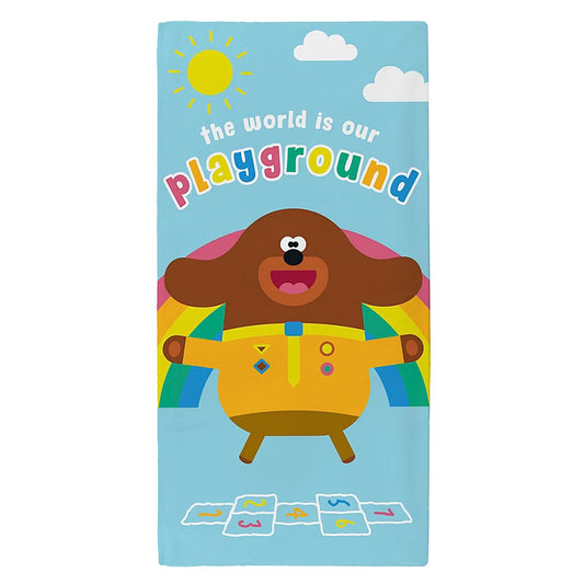 Blue-Multicoloured - Front - Hey Duggee Playground Beach Towel