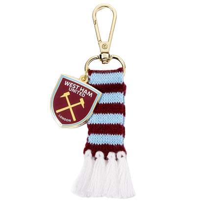 Sky Blue-Scarlet - Back - West Ham United FC Bar Scarf Bag Charm