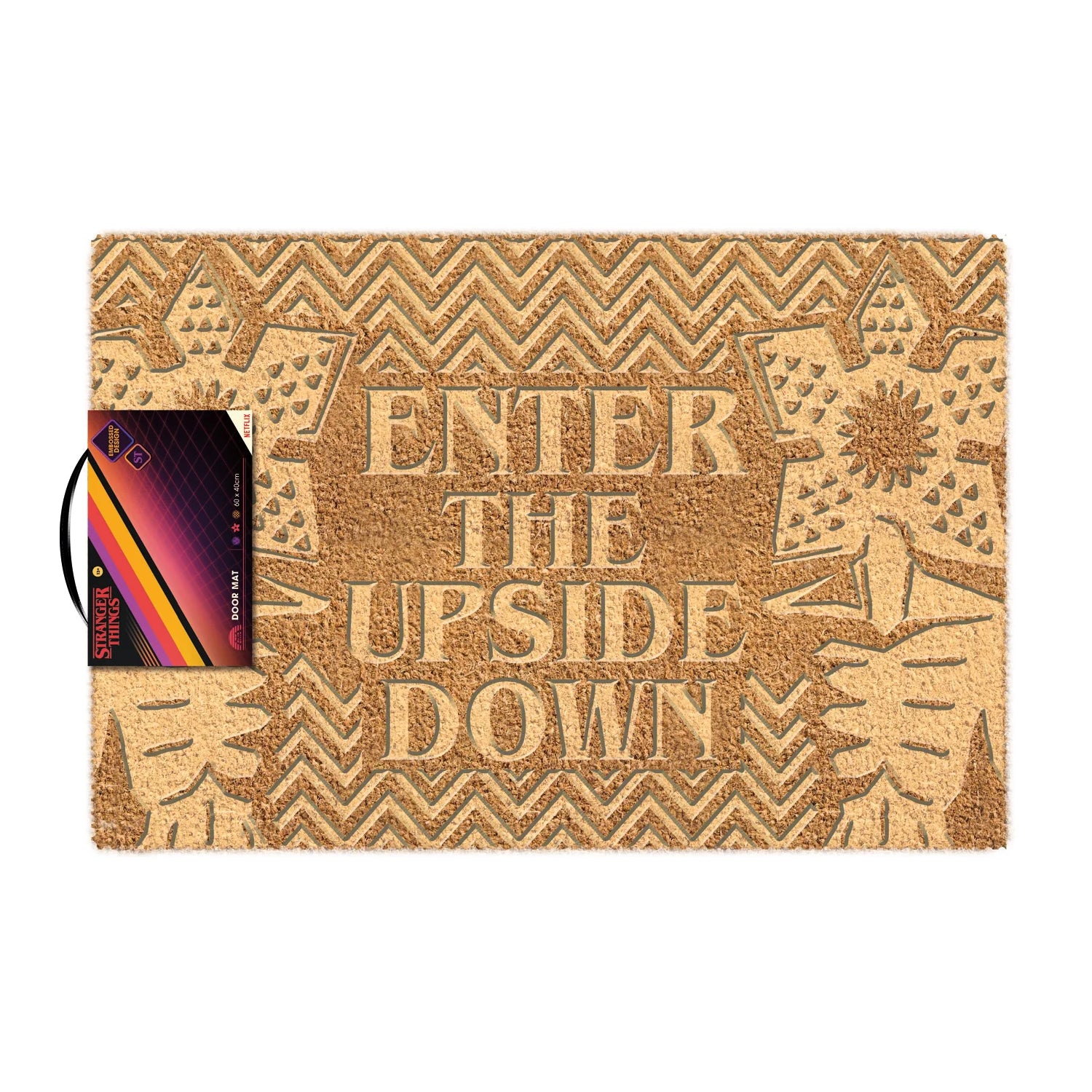 Natural - Back - Stranger Things Enter The Upside Down Embossed Door Mat