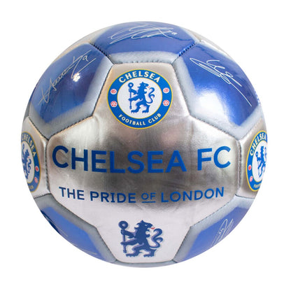 Blue-Silver - Back - Chelsea FC Skill Printed Signature Football