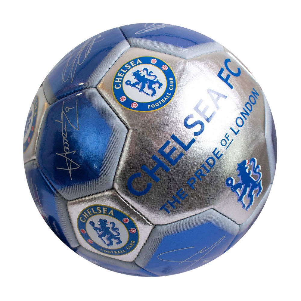 Blue-Silver - Side - Chelsea FC Skill Printed Signature Football