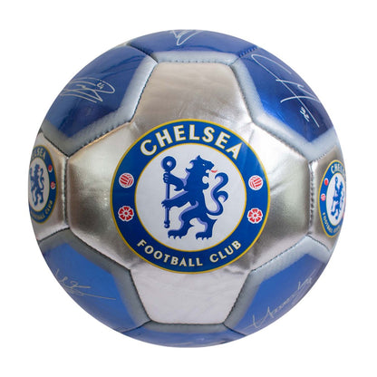 Blue-Silver - Front - Chelsea FC Skill Printed Signature Football