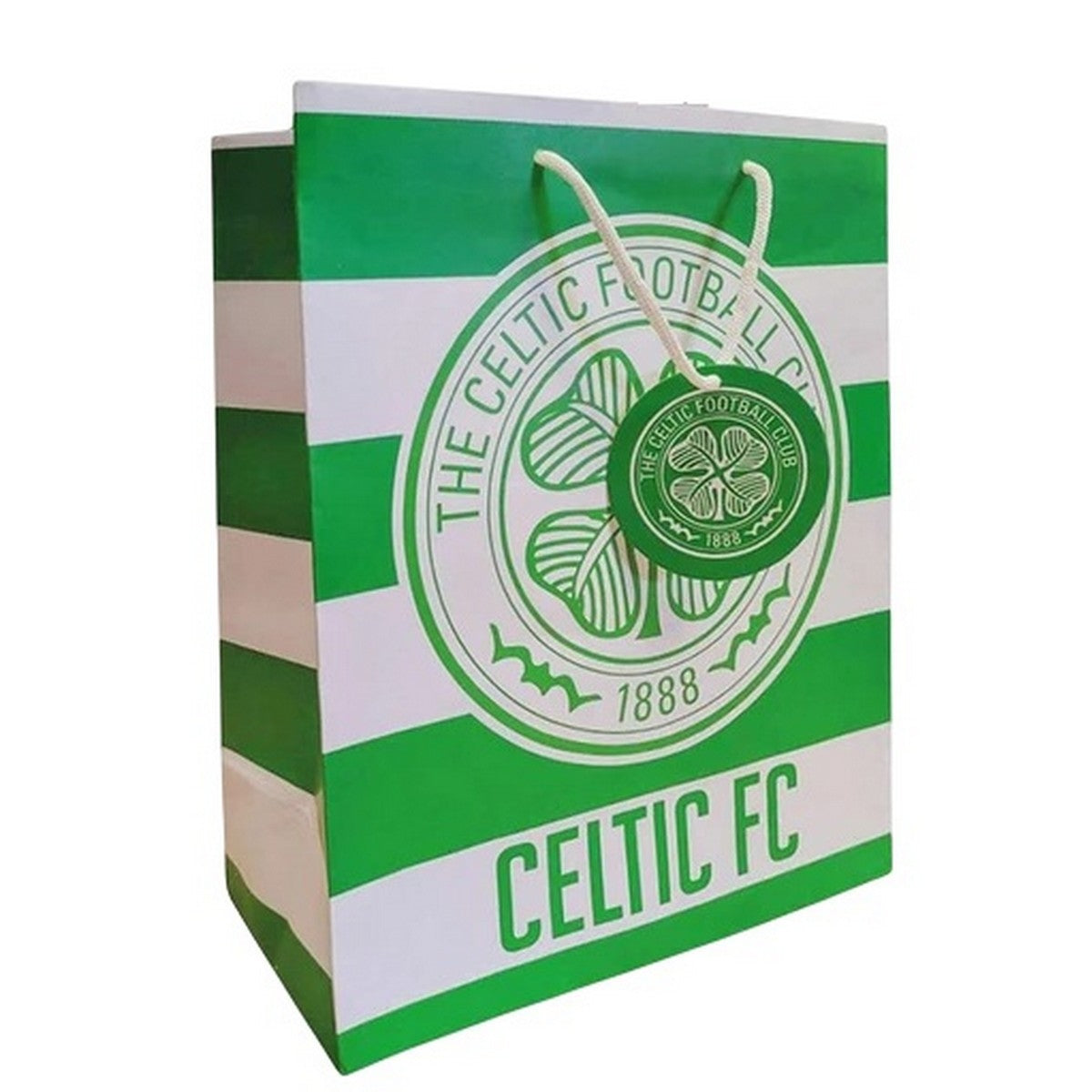 Green-White - Front - Celtic FC Crest Gift Bag