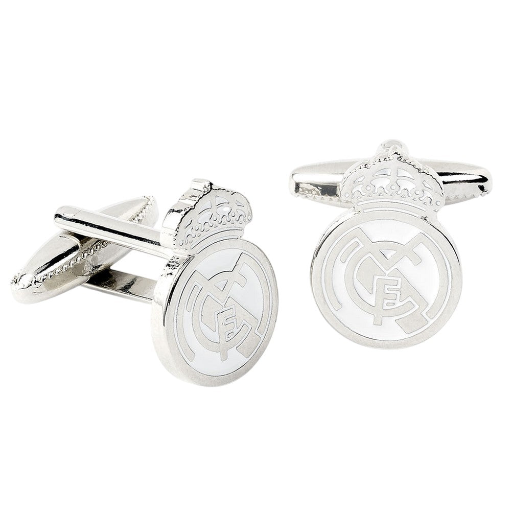 Silver - Back - Real Madrid CF Silver Painted Cufflinks