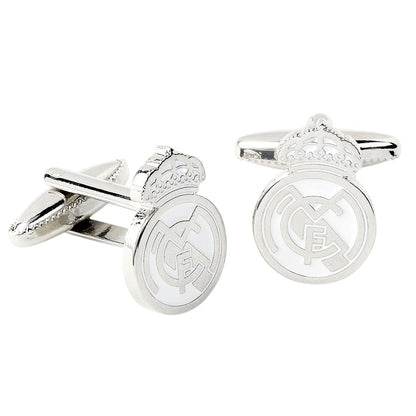 Silver - Back - Real Madrid CF Silver Painted Cufflinks