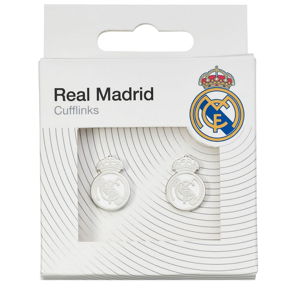 Silver - Side - Real Madrid CF Silver Painted Cufflinks