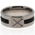 Silver - Front - West Ham United FC Black Inlay Ring