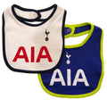 White-Navy Blue-Lime Green - Front - Tottenham Hotspur FC Baby Bibs (Pack Of 2)