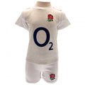 White Marl - Back - England RFU Children-Kids T Shirt And Short Set