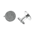 Silver - Front - Chelsea FC Silver Plated Crest Cufflinks
