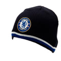 Navy-Royal Blue - Side - Chelsea FC Official Adults Unisex Reversible Knitted Hat