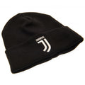 Black-White - Back - Juventus FC Official Adults Unisex Turn Up Knitted Hat