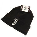 Black-White - Side - Juventus FC Official Adults Unisex Turn Up Knitted Hat