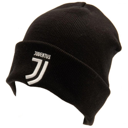 Black-White - Front - Juventus FC Official Adults Unisex Turn Up Knitted Hat