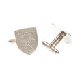 Silver - Front - West Ham United FC Silver Plated Crest Cufflinks