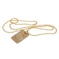Gold - Front - Leicester City FC Gold Plated Dog Tag And Chain
