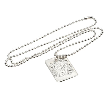Silver - Front - Liverpool FC Silver Plated Dog Tag And Chain