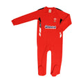 Red - Front - Wales RU Baby Sleepsuit