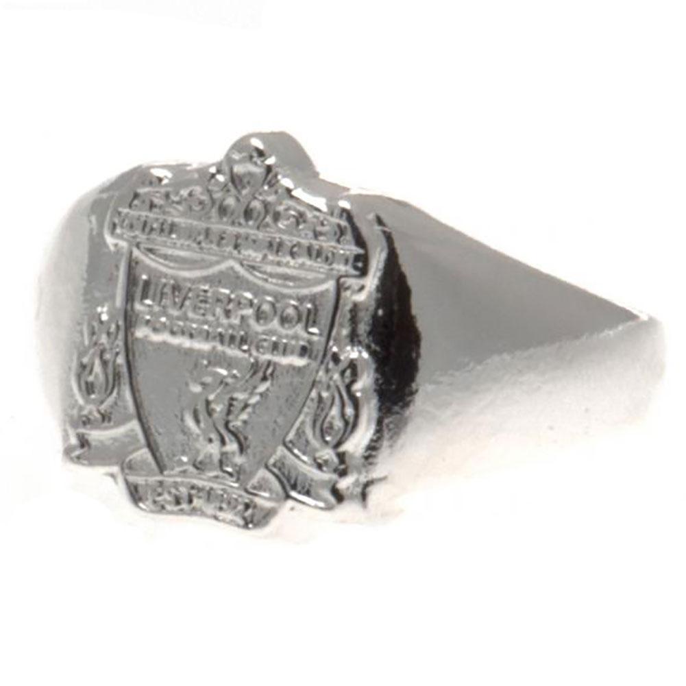 Silver - Front - Liverpool FC Official Silver Plated Crest Ring