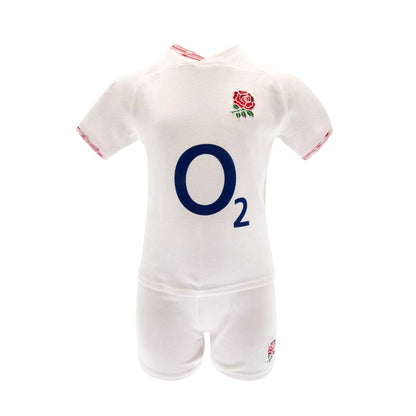 White - Front - England RFU Children-Kids T Shirt And Shorts Set