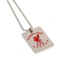 Silver-Red - Back - Liverpool FC Champions Of Europe Colour Dog Tag And Chain