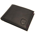 Black - Side - Arsenal FC Mens Leather Stitched Wallet