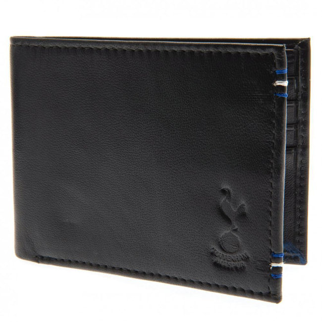 Black - Front - Tottenham Hotspur FC Leather Stitched Wallet