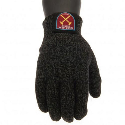 Grey - Lifestyle - West Ham United FC Adults Unisex Luxury Touchscreen Gloves