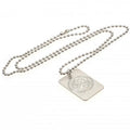 Silver - Back - Celtic FC Silver Plated Dog Tag and Chain