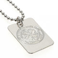 Silver - Front - Celtic FC Silver Plated Dog Tag and Chain