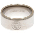 Silver - Front - Manchester City FC Crest Band Ring