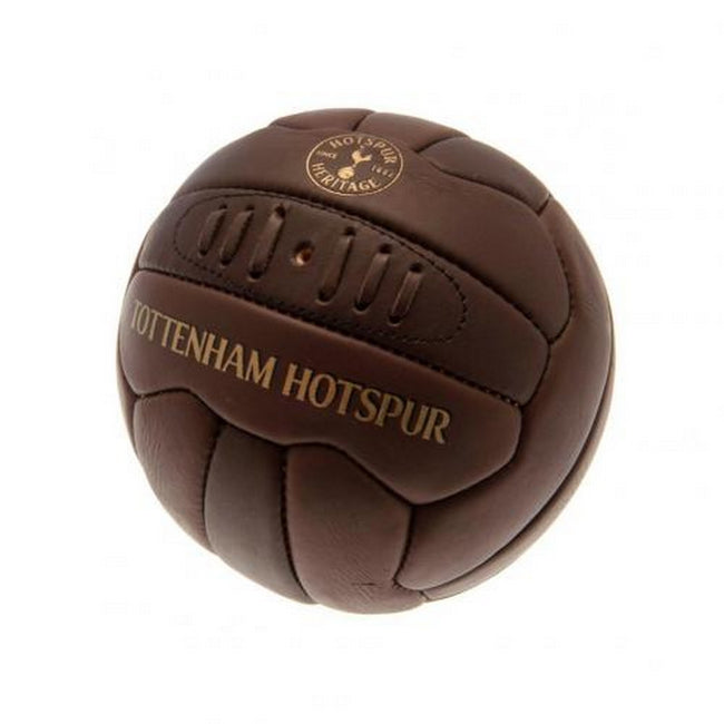 Brown - Back - Tottenham Hotspur FC Retro Heritage Mini Leather Ball