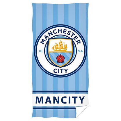 Sky Blue - Front - Manchester City FC Beach Towel