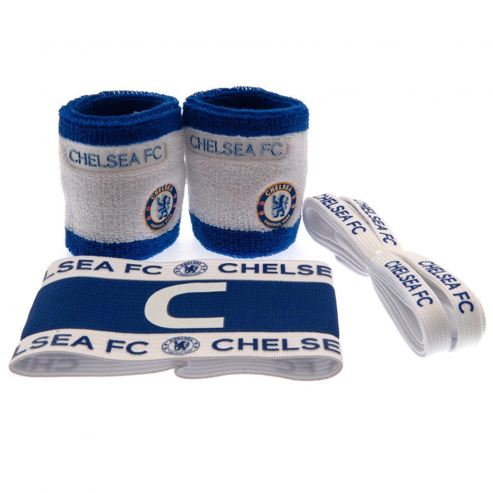 Blue-White - Front - Chelsea FC Captains Armband Set (Pack of 4)