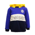 Blue-Grey-Yellow - Front - Chelsea FC Childrens-Kids Colour Block Hoodie