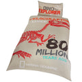Beige-Red - Front - National Geographic Dino Explorer Velociraptor Duvet Set