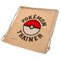 Cream-Red-Black - Back - Pokemon Trainer Canvas Drawstring Bag