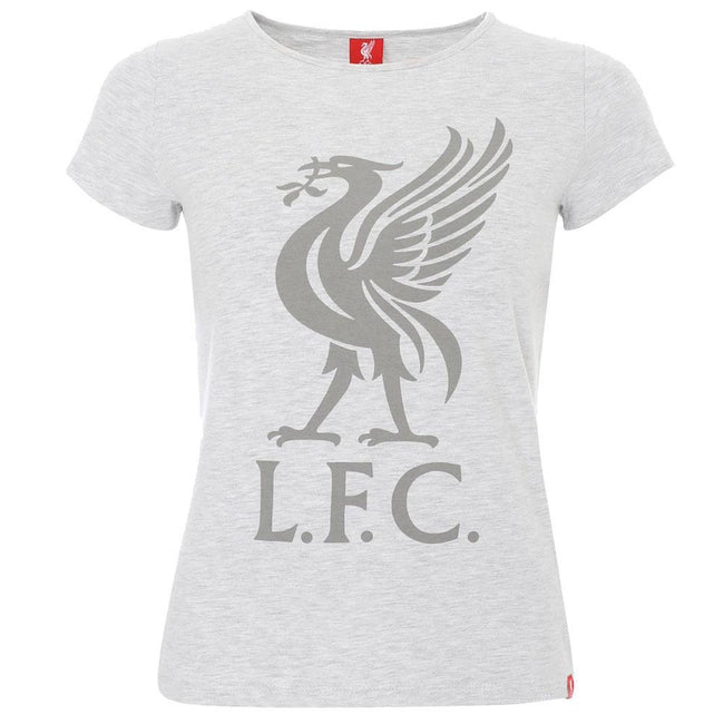 Ice Grey Marl - Front - Liverpool FC Womens-Ladies Liver Bird T-Shirt